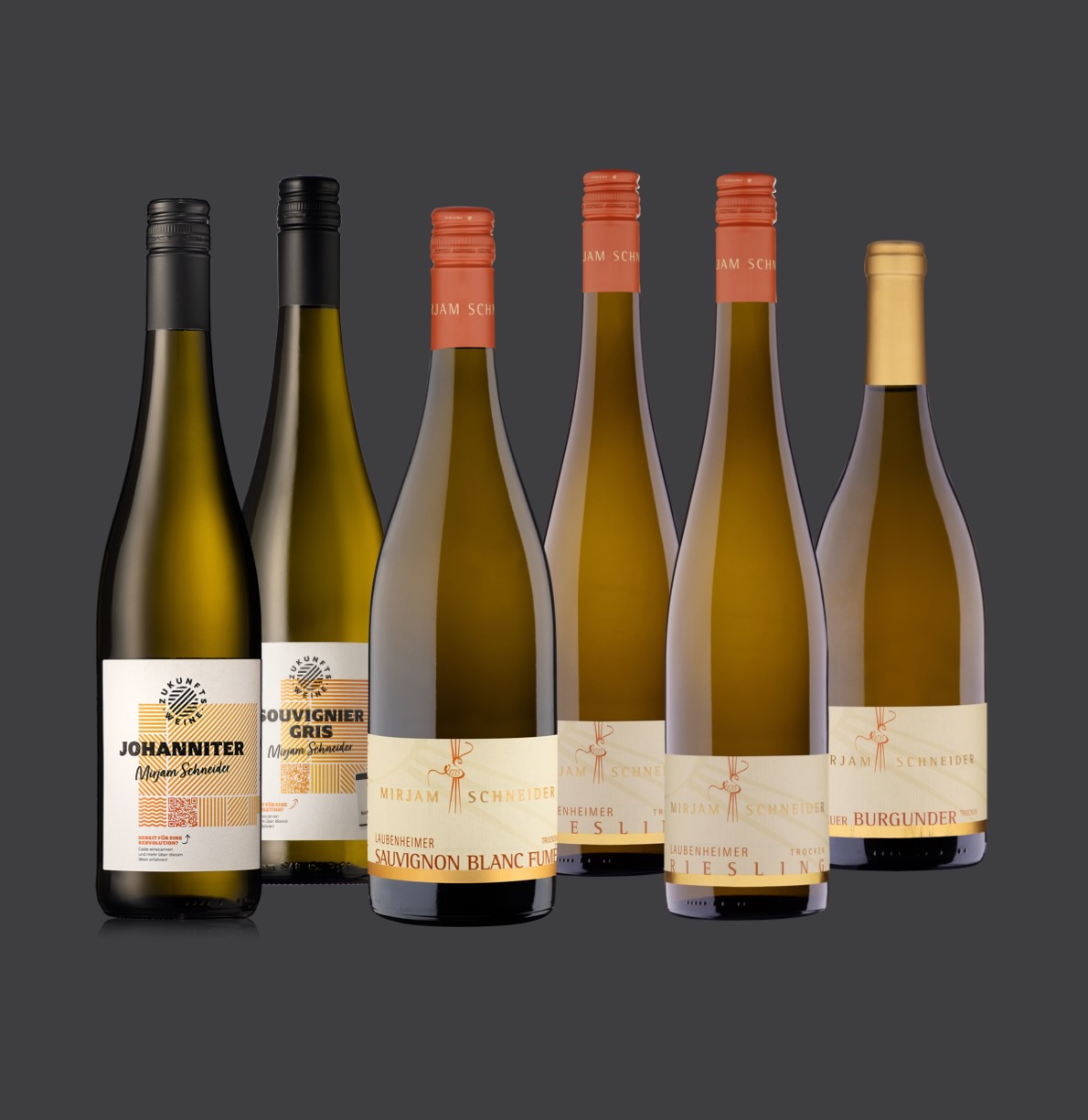<br>Nr.: P OW<br>Paket Facettenreich & ausdrucksstark Orts- und Zukunftsweine <br>2024 ZUKUNFTSWEIN Johanniter tr<br>2024 ZUKUNFTSWEIN Souvignier Gris tr<br>2023 Laubenheimer Sauvignon Blanc Fumé tr<br>2024 Laubenheimer Riesling tr (2x)<br>2022 Grauer Burgunder unfiltriert rt<br>